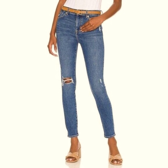 NWT LOVERS + FRIENDS Ricky Low Rise Stretch Skinny Jean Distressed 26 MSRP $158 - Picture 1 of 7